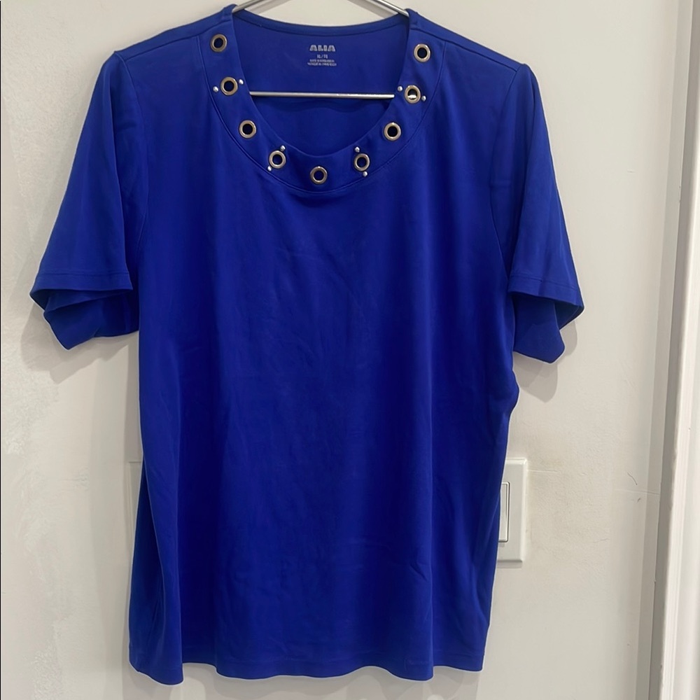 ALIA Blue Eyelet Cotton Shirt 🔥 - Size XL - Picture 6 of 9